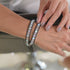 Rainbow White | Mermaid Glass | Black Linen Wrap Bracelet